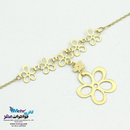 Gold anklet - apple blossom design-MA0145